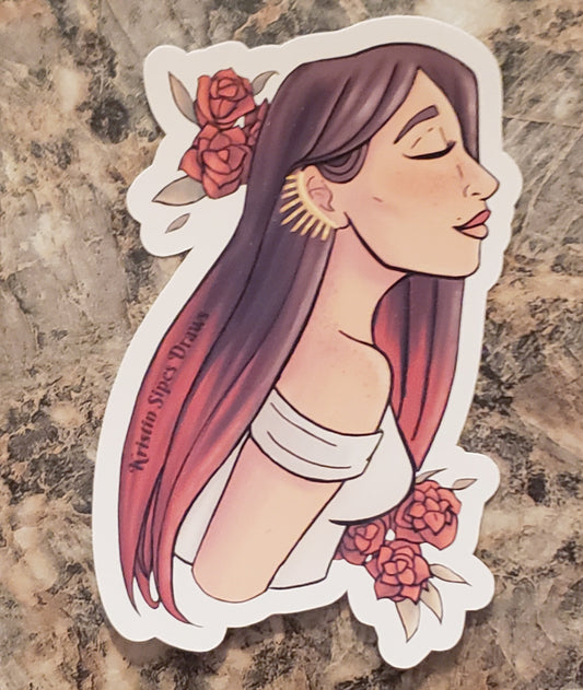 3" Red Haired Girl sticker